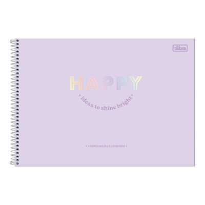 Caderno De Cartografia E Desenho Espiral Happy - Cores Sortidas