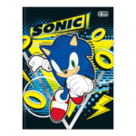 Caderno Brochura Costurado Sem Mola Universitário Grande Capa Dura 80 Folhas Sonic - Estampas Sortid