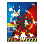 Caderno Brochura Costurado Sem Mola Universitário Grande Capa Dura 80 Folhas Sonic - Estampas Sortid