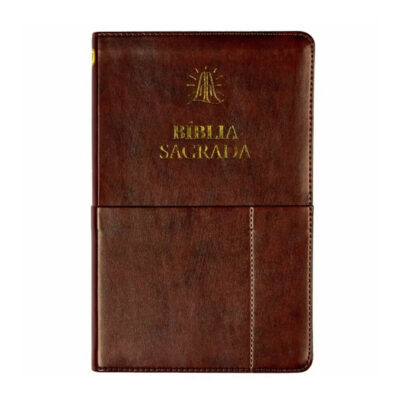 Bíblia Sagrada Slim Acf, Luxo, Couro-Soft , Marrom- com Bolso