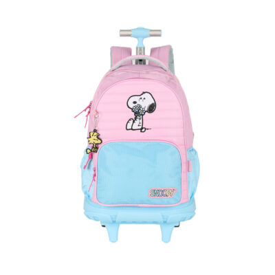 Mochila Com Rodinhas Snoopy - Rosa/Azul Mochila Com Rodinhas Snoopy - Rosa/Azul