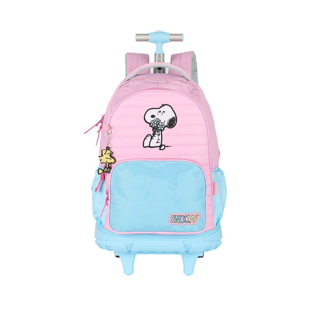Mochila Com Rodinhas Snoopy - Rosa/Azul Mochila Com Rodinhas Snoopy - Rosa/Azul