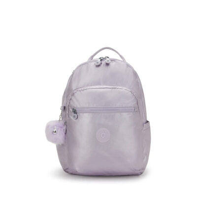 Mochila Kipling Seoul Laptop - Lilac Metálica Bts Mochila Kipling Seoul Laptop - Lilac Metálica Bts