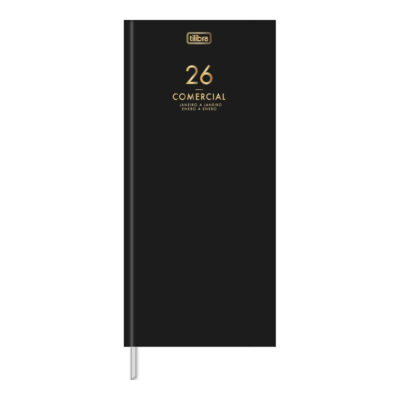 Agenda Costurada M8 Comercial 2026 - Preta