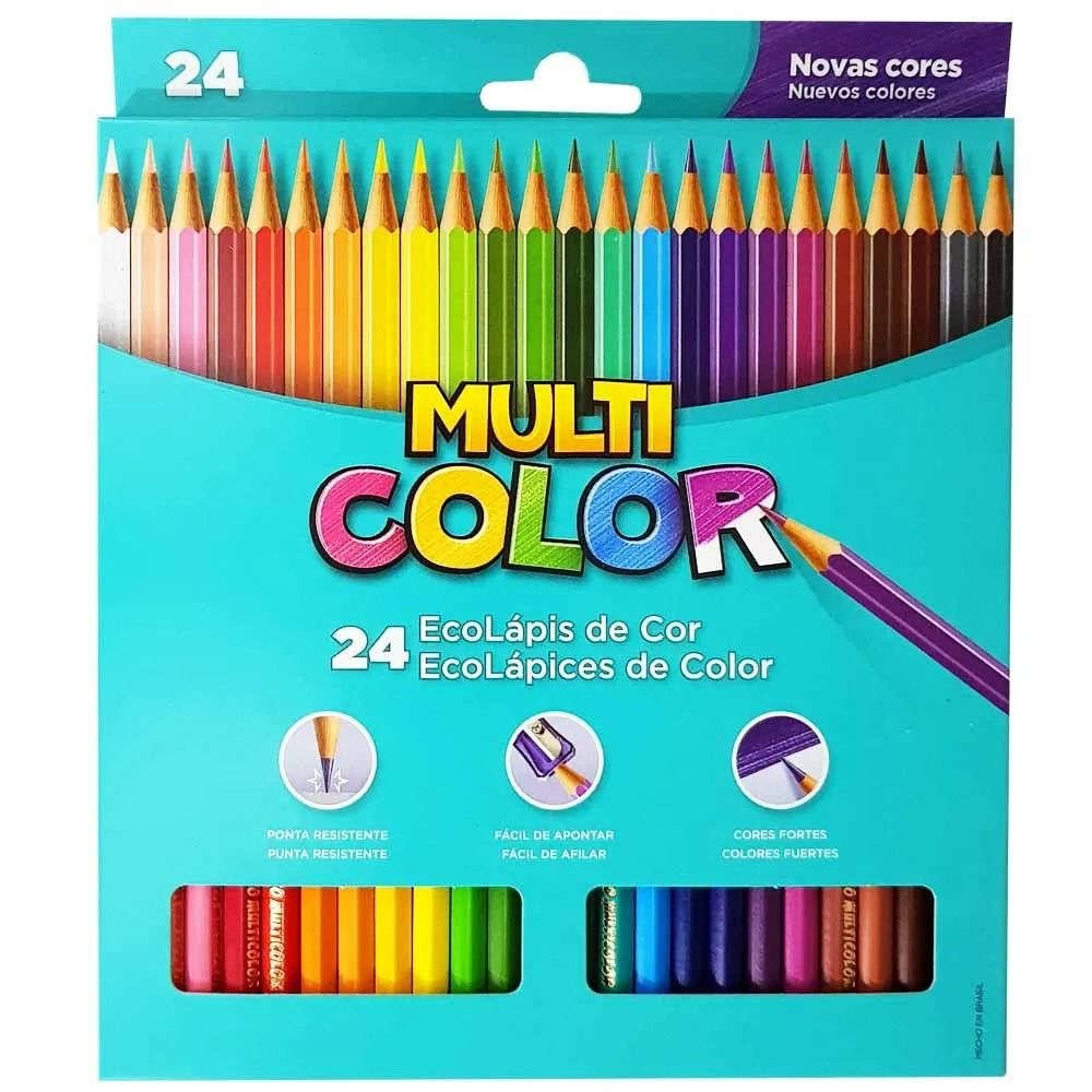 LÁpis De Cor Multicolor - Com 24 Cores LÁpis De Cor Multicolor - Com 24 Cores