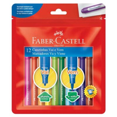 Caneta HidrogrÁfica Vai E Vem Com 12 Cores Caneta HidrogrÁfica Vai E Vem Com 12 Cores