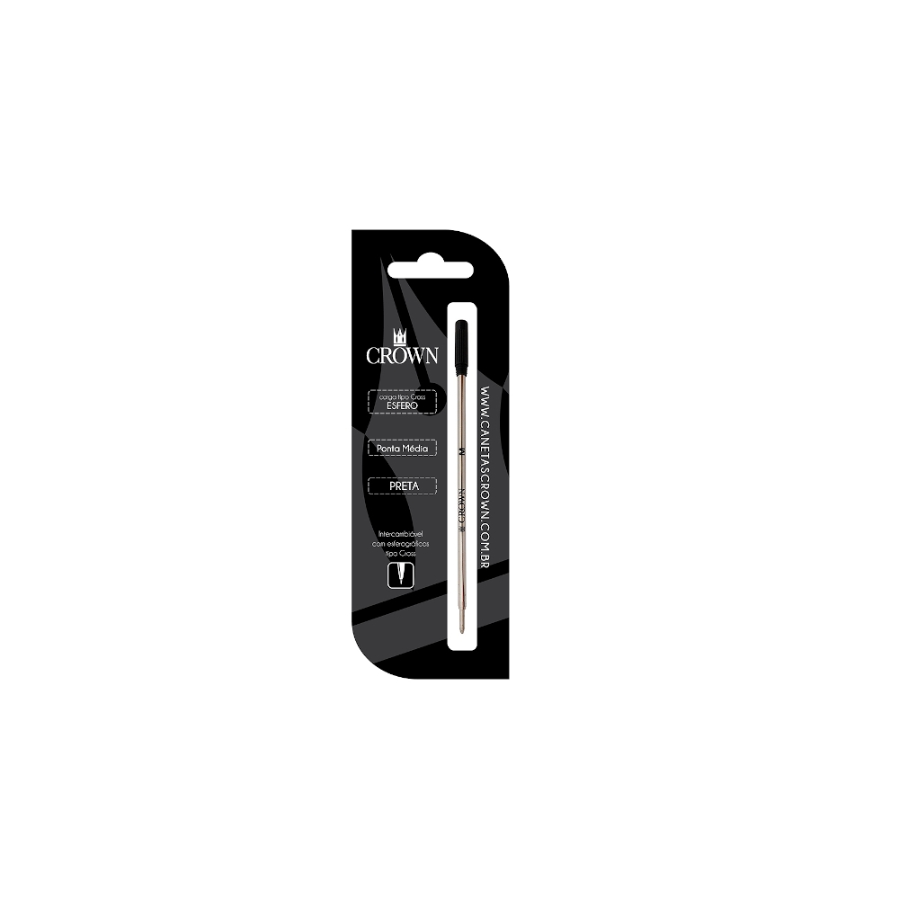 Carga Para Caneta Esferográfica Ponta Média - Preto Carga Para Caneta Esferográfica Ponta Média - Preto