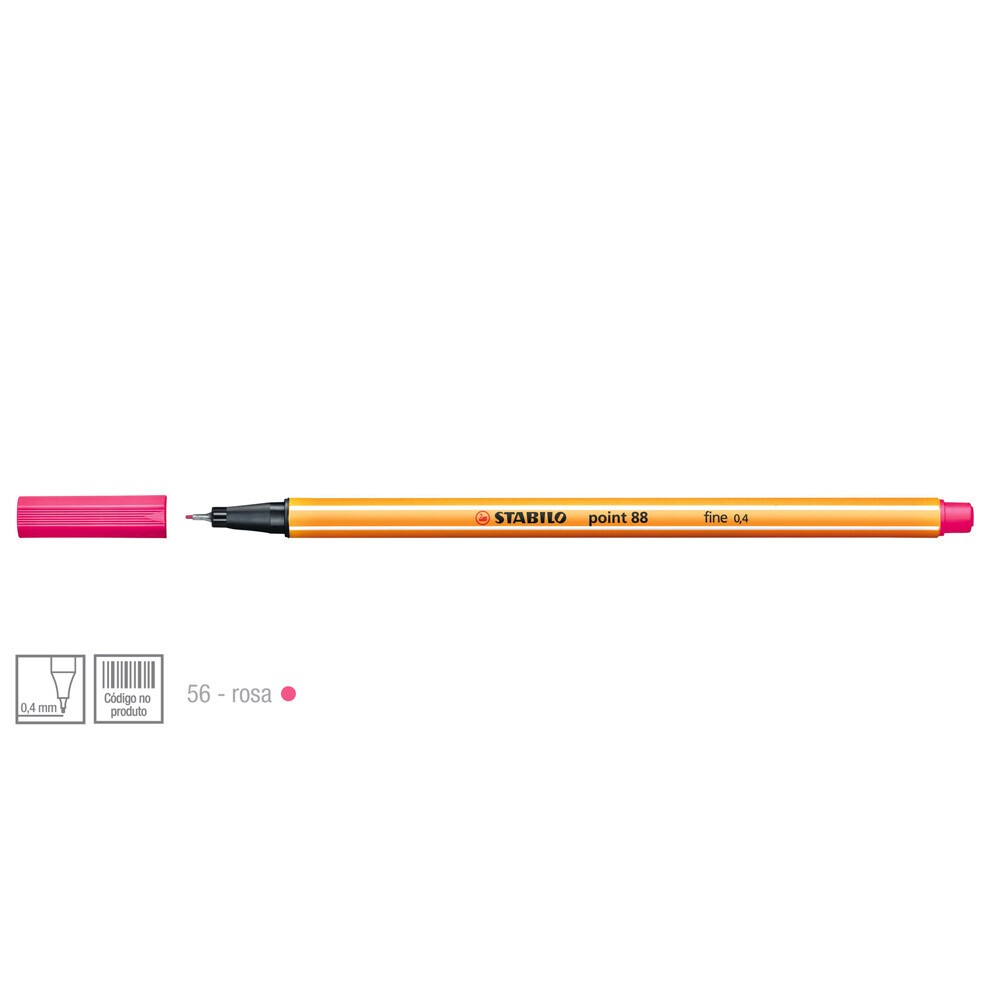 Caneta Stabilo Point 88/56 - Cor Rosa Caneta Stabilo Point 88/56 - Cor Rosa