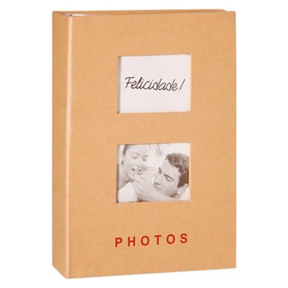 Álbum Para 100 Fotos 15x21cm Kraft - Felicidade Álbum Para 100 Fotos 15x21cm Kraft - Felicidade