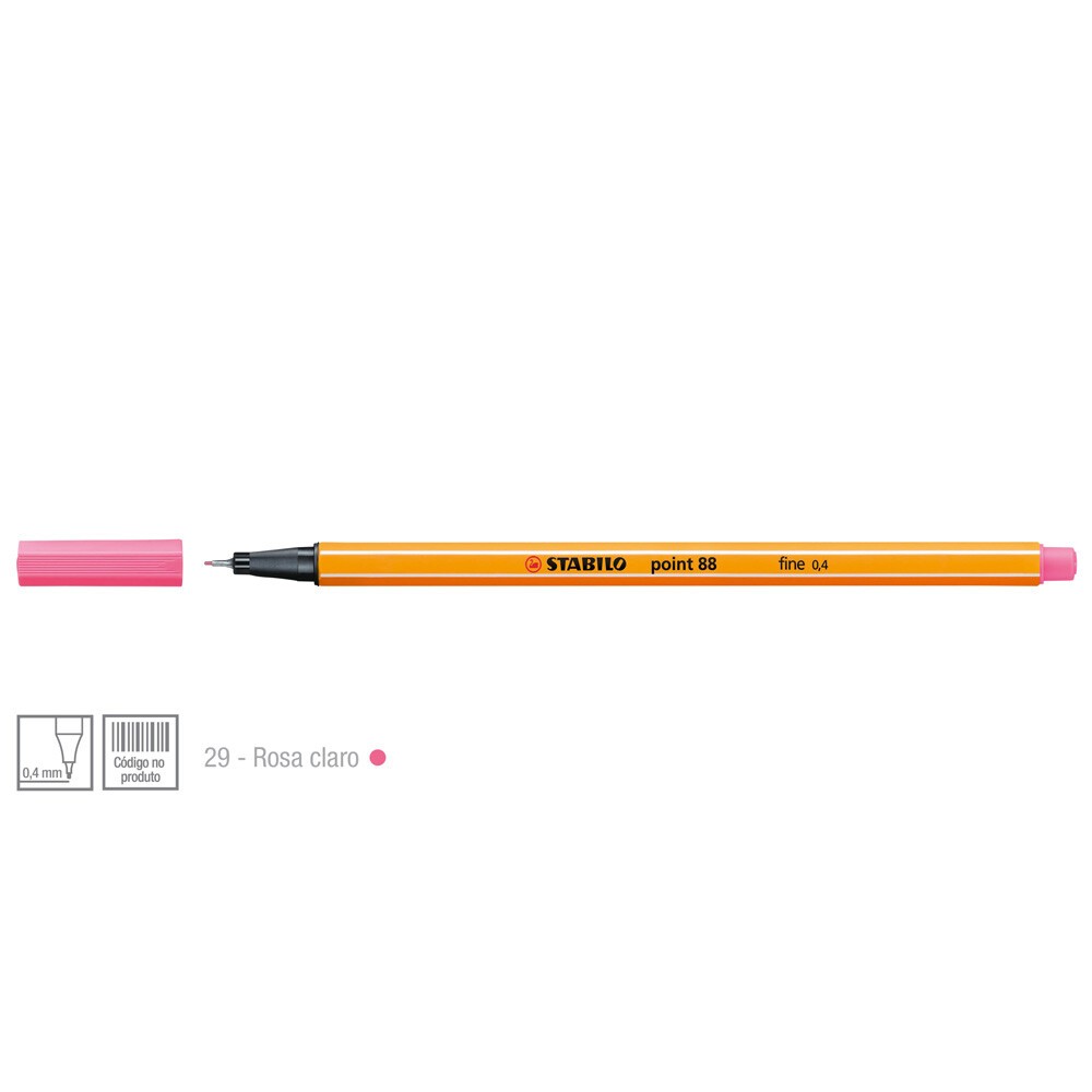 Caneta Stabilo Point 88/29 - cor Rosa Claro Caneta Stabilo Point 88/29 - cor Rosa Claro
