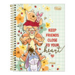 Caderno Espiral Colegial Médio Capa Dura 80 Folhas Pooh - Estampas Sortidas