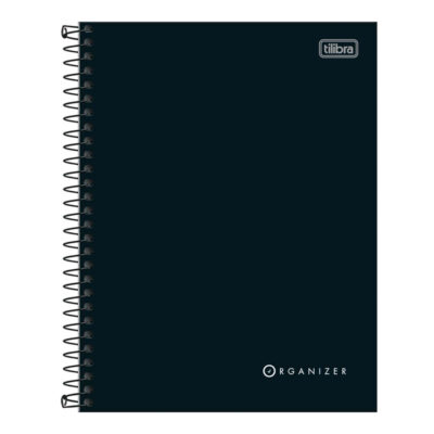 Caderno Espiral Colegial Médio Capa Dura 80 Folhas Executivo Organizer - Preto