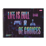 Caderno Desenho E Cartografia Espiral 80 Folhas Player 1 - Estampas Diversas