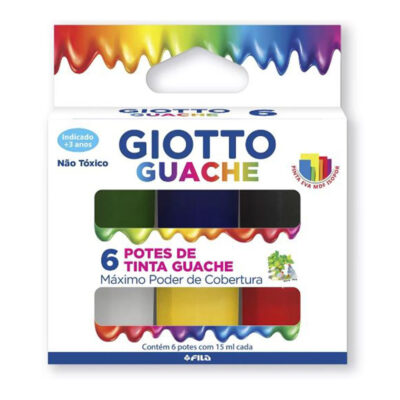 Tinta Guache Estojo Com 6 Cores