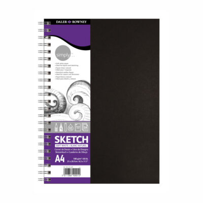 Caderno Espiral Sketchbook Daler Rowney 54 Folhas Sem Pauta Capa Dura - Preto