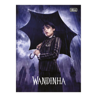 Caderno Universitário Grande Brochura Costurado Sem Mola Capa Dura 80 Folhas Wandinha - Estampas Div