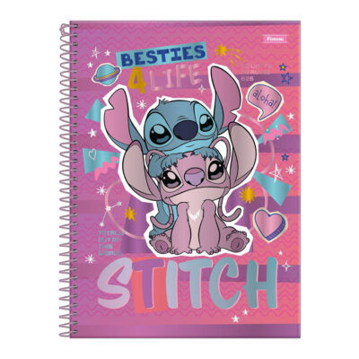 Caderno Espiral Universitário Grande Capa Dura 80 Folhas Stitch - Estampas Sortidas