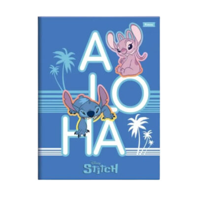 Caderno 1/4 Pequeno Brochura Costurado Sem Mola Capa Dura 80 Folhas Stitch – Estampas Sortidas