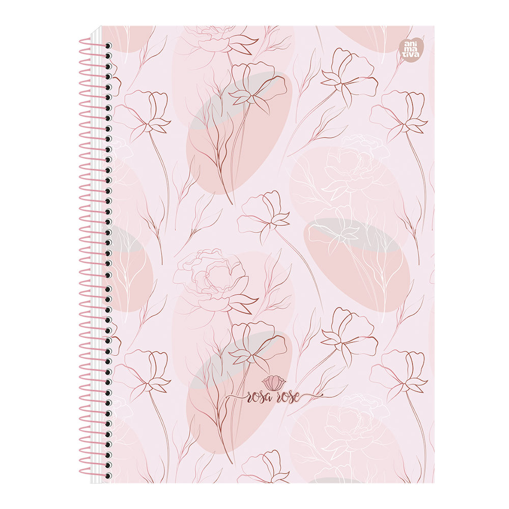 Caderno Espiral Universitário Grande Capa Dura 80 Folhas Rosa Rosé - Estampas Sortidas Caderno Espiral Universitário Grande Capa Dura 80 Folhas Rosa Rosé - Estampas Sortidas