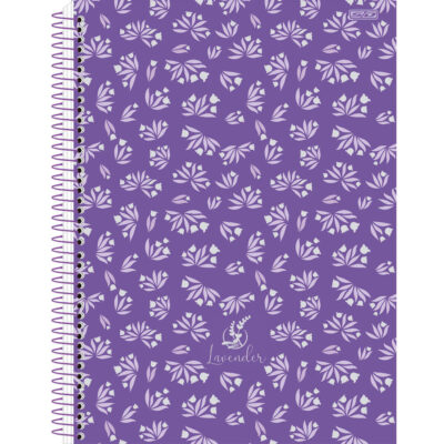 Caderno Espiral Universitário Grande Capa Dura 80 Folhas Lavender - Estampas Sortidas