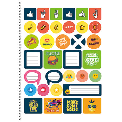 Caderno Universitário Grande Espiral Capa Dura 240 Folhas 12 Matérias Kbom – Estampas Diversas