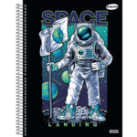 Caderno Espiral Universitário Grande Capa Dura 200 Folhas 10 Matérias Kbom - Estampas Sortidas