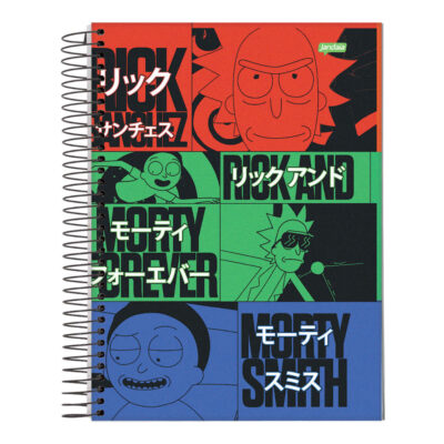 Caderno Espiral Universitário Grande Capa Dura 240 Folhas 15 Matérias Rick And Morty - Estampas Sort