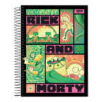 Caderno Espiral Universitário Grande Capa Dura 240 Folhas 15 Matérias Rick And Morty - Estampas Sort