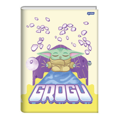 Caderno 1/4 Pequeno Brochura Costurado Sem Mola Capa Dura 80 Folhas Grogu – Estampas Sortidas