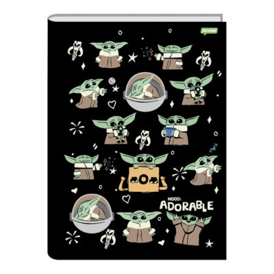 Caderno Brochura Costurado Sem Mola Universitário Grande Capa Dura 80 Folhas Grogu – Estampas Sortid