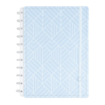 Caderno Inteligente Universit rio Grande Espiral Com 140 Folhas G+ Linhas Brancas - Ice Blue