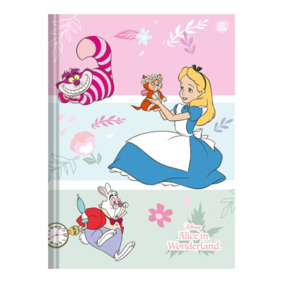 Caderno 1/4 Pequeno Brochura Costurado Sem Mola Capa Dura 80 Folhas Alice In Wonderland - Estampas S