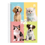 Caderno 1/4 Pequeno Espiral Capa Dura 80 Folhas My Pets - Estampas Sortidas Caderno 1/4 Pequeno Espiral Capa Dura 80 Folhas My Pets - Estampas Sortidas