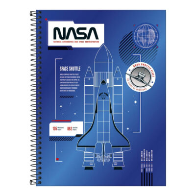 Caderno Universitário Grande Capa Dura 256 Folhas 16 Matérias Connect Nasa - Estampas Sortidas