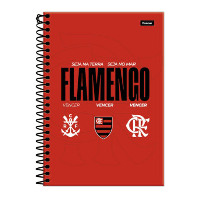 Caderno 1/4 Pequeno Espiral Capa Dura 80 Folhas Flamengo - Estampas Sortidas
