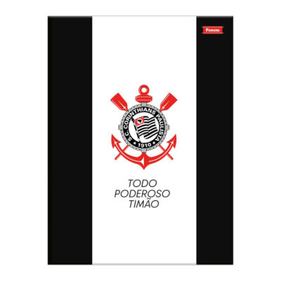 Caderno Brochura Costurado Sem Mola Universitário Grande Capa Dura 96 Folhas Corinthians – Estampas