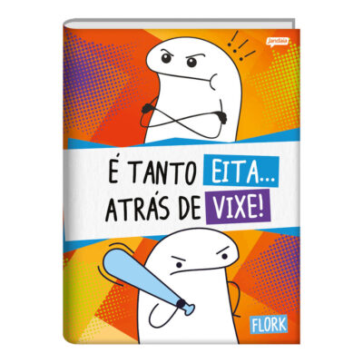 Caderno Brochura Costurado Sem Mola Universitário Grande Capa Dura 80 Folhas Flork – Estampas Sortid