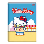 Caderno 1/4 Pequeno Brochura Costurado Sem Mola Capa Dura 80 Folhas Hello Kitty - Estampas Sortidas
