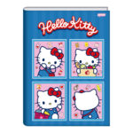 Caderno 1/4 Pequeno Brochura Costurado Sem Mola Capa Dura 80 Folhas Hello Kitty - Estampas Sortidas