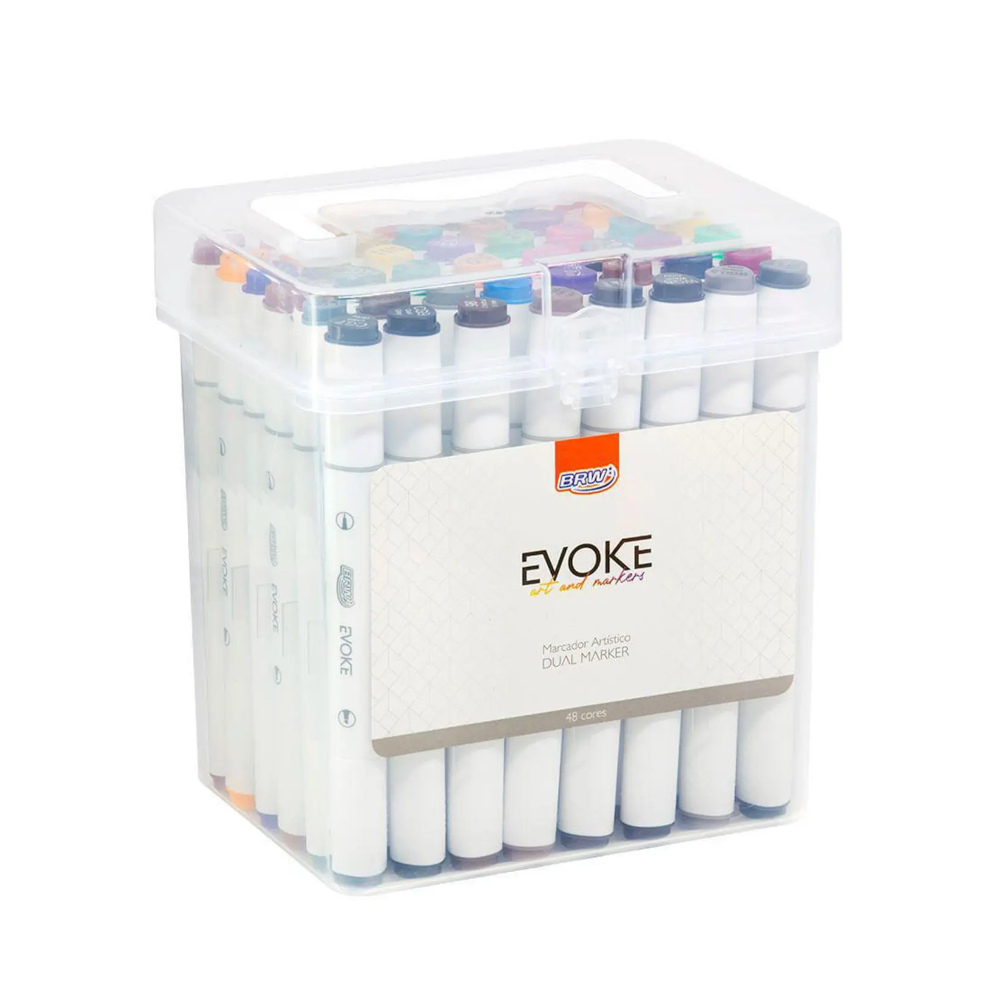 Marcador Artístico Evoke Dual Marker Com 48 Cores Marcador Artístico Evoke Dual Marker Com 48 Cores