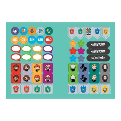 Caderno 1/4 Pequeno Brochura Costurado Sem Mola Capa Dura 96 Folhas Harry Potter – Estampas Sortidas