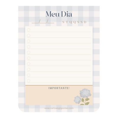 Bloquinho Do Dia 70 Folhas Hortências - Meu Dia