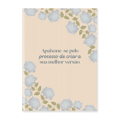 Caderneta Costurada 22 Folhas My Journal Com Pauta - Hortênsias