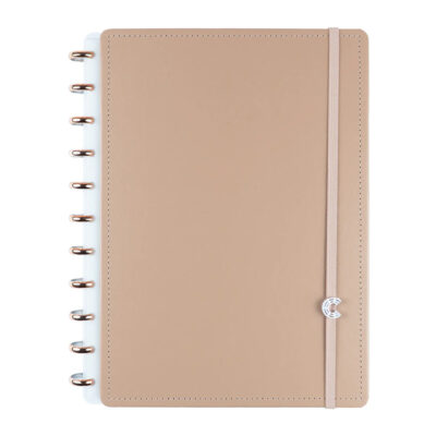 Caderno Inteligente 1/4 A5 Pequeno Espiral Com 80 Folhas - Cappuccino