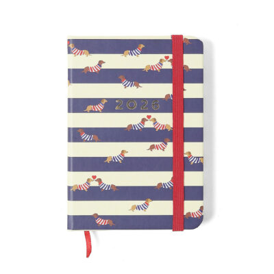 Agenda Planner Costurada Semanal 2026 - Praia - Cachorros