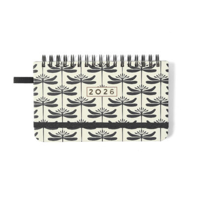 Agenda Planner Espiral Wire-O Semanal 2026 - Libélulas - Off White