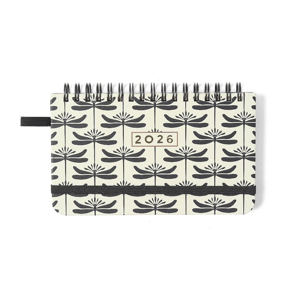 Agenda Planner Espiral Wire-O Semanal 2026 - Libélulas - Off White Agenda Planner Espiral Wire-O Semanal 2026 - Libélulas - Off White