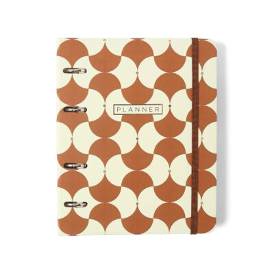 Fichário Agenda Planner Argolado 2026 - Bossa Nova - Boêmia - Caramelo