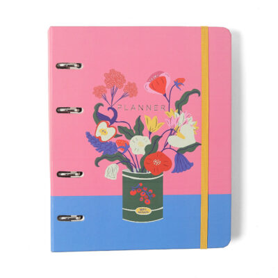 Fichário Agenda Planner Argolado 2026 - Doce Florada - Lata Fichário Agenda Planner Argolado 2026 - Doce Florada - Lata