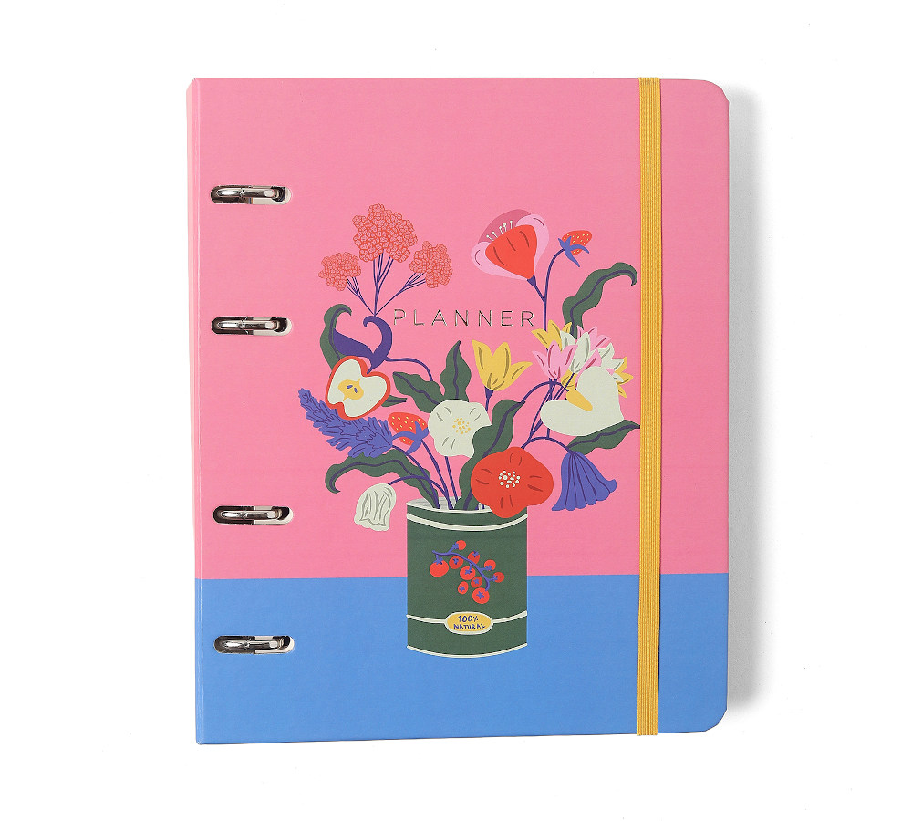 Fichário Agenda Planner Argolado 2026 - Doce Florada - Lata Fichário Agenda Planner Argolado 2026 - Doce Florada - Lata